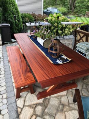 new wood table painted with Real Milk Paint