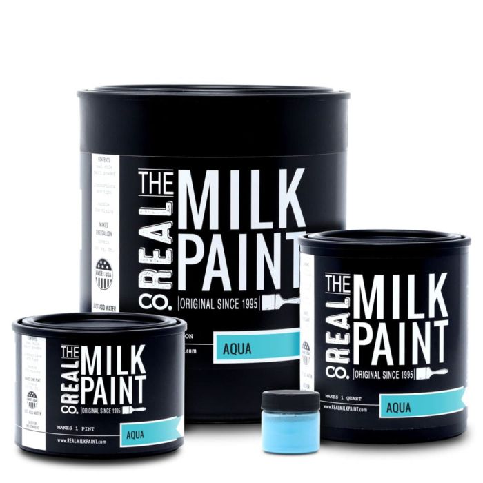 Various Sizes of Milk Paint in Aqua Color