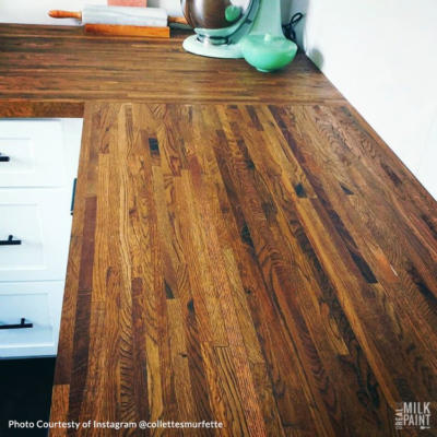Seal butcher block countertops with food safe pure tung oil