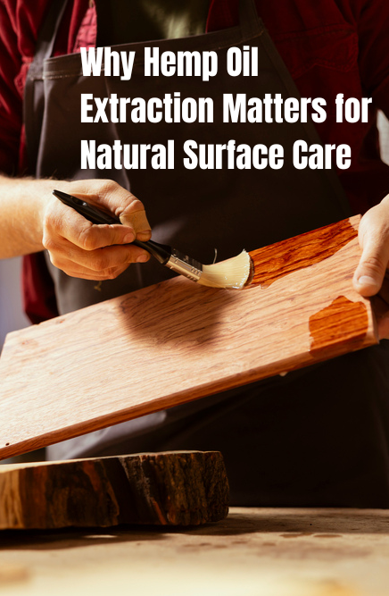 Hemp oil extraction through cold pressing preserves the natural benefits for wood finishing