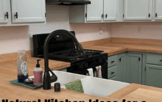 Natural kitchen cabinet ideas featuring VOC-free finishes and calming neutral tones
