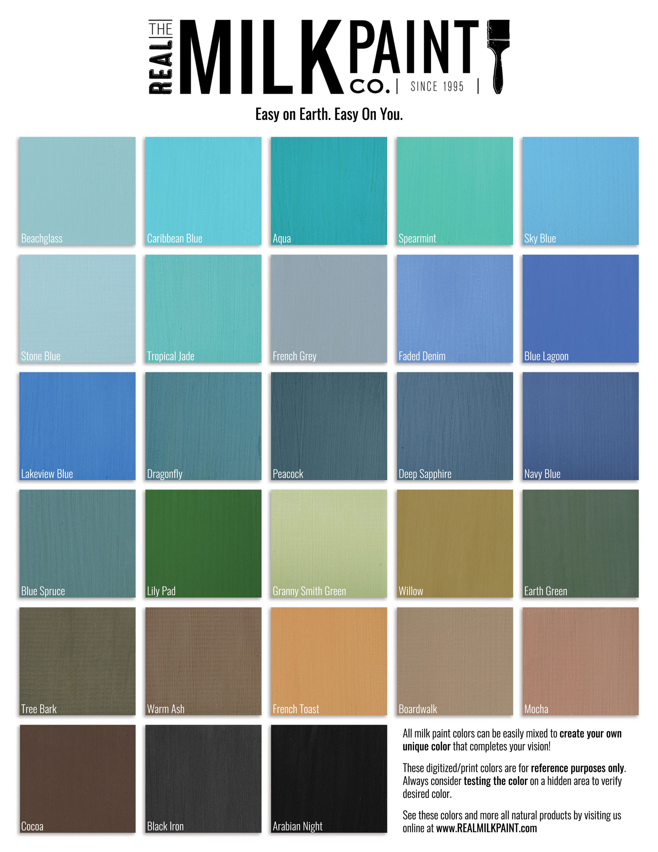 Turquoise Paint Color Chart