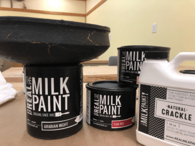 Real Milk Paint, bonding agent and natural crackle finish
