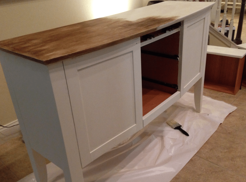 Chalk Paint vs Milk Paint - Server cabinet with chalk paint