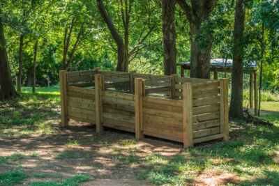 a DIY wood compost bin