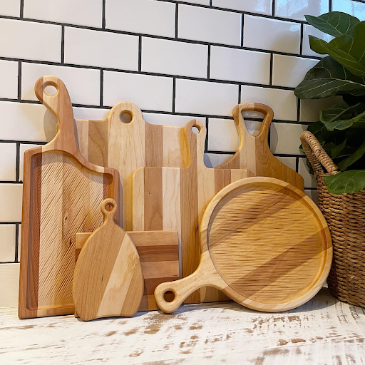 wood charcuterie boards finished with Real Milk Paint products