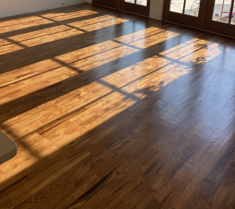 floor surface with wood stains