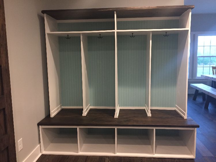 mudroom coat rack decorated with milk paint