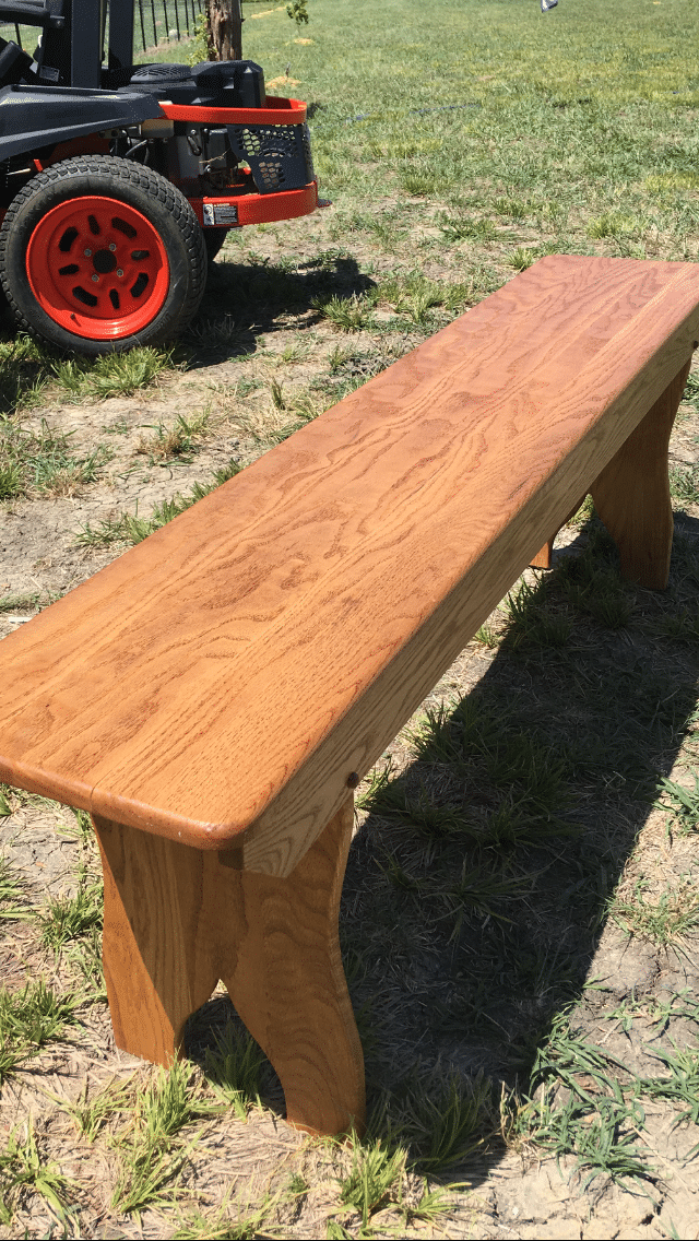 outdoor bench protected with tung oil