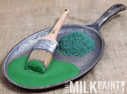 Green Milk Paint With Powder & Brush