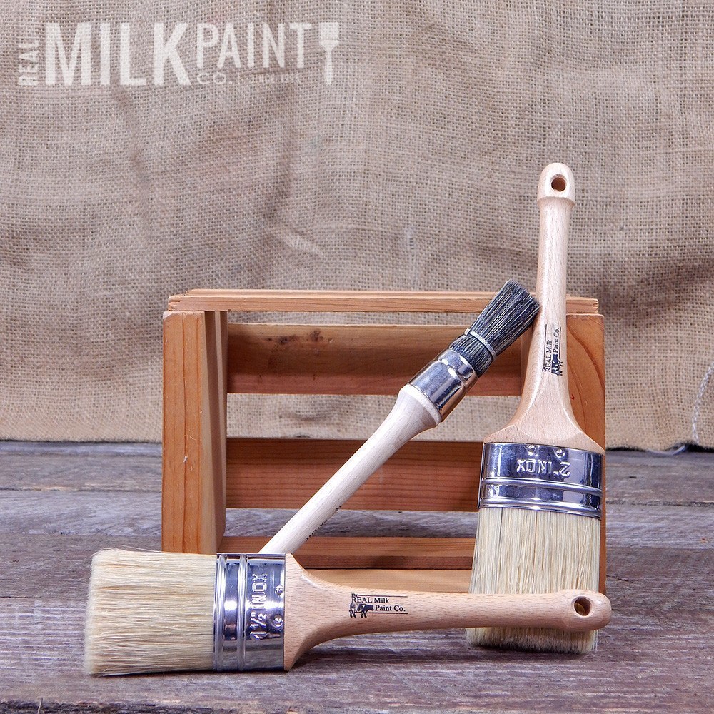 Oval Paint Brushes for Milk Paint, Waxes, Paint Remover