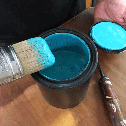 blue color natural oil-based paint