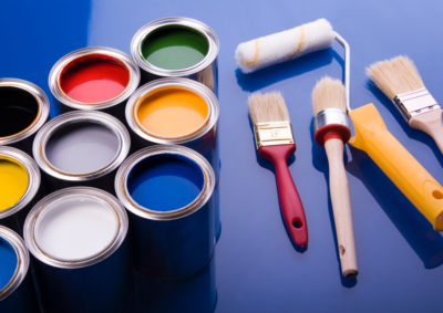 must-have supplies to paint a dining table include paint brushes, rollers, and milk paint