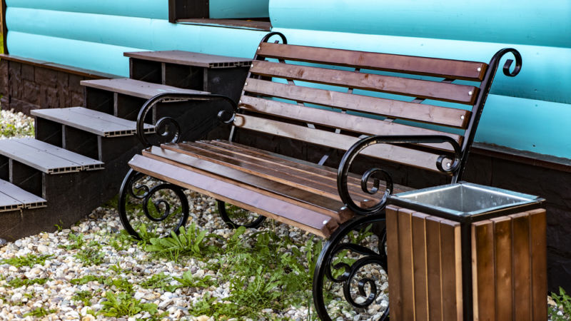healthy living paints or fine paints for outdoor projects - outdoor wooden bench