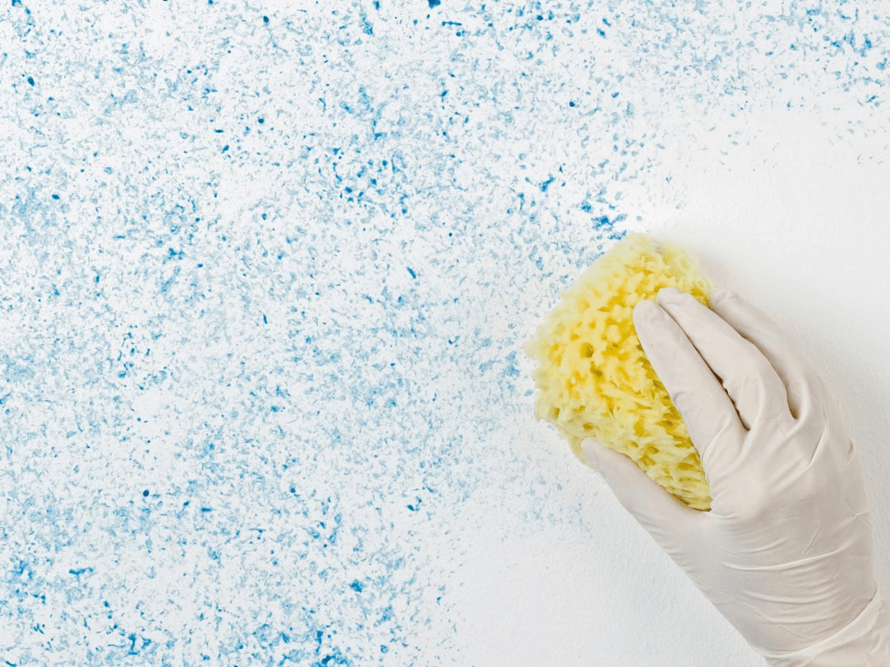 sponging a painted wall