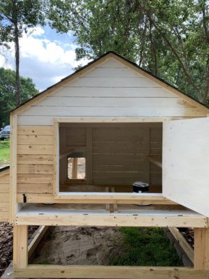 white paint for exterior use on unfinished bare wood chicken coop