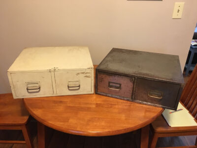 cabinets with unfinished paint removal job