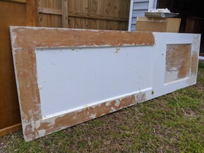 removing paint of door before the refurbishing job