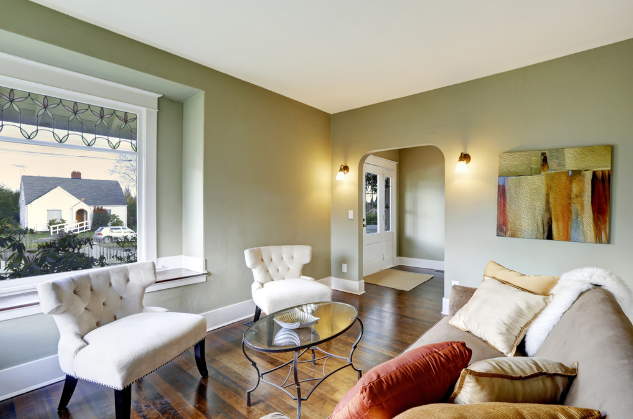 Cozy interior showcasing small living room paint colors on the walls