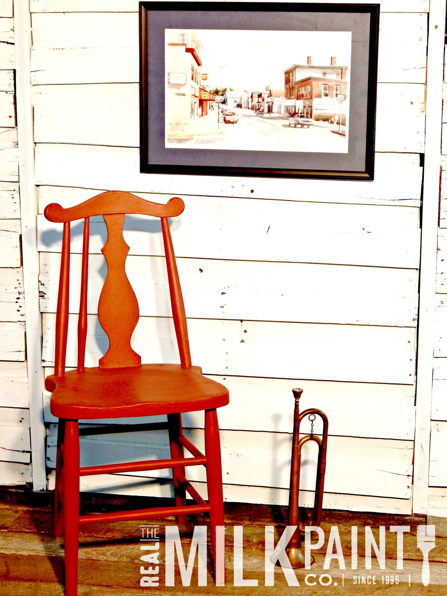 upcycled wood chair using real milk paint products