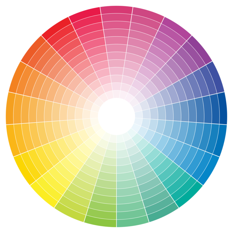 using color wheel and other guides to mix color